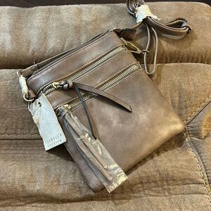 Isabelle Vegan‎ Leather Crossbody Taupe Bag. NEW Condition.